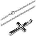 thumbnail image 3 of Collar con colgante de cruz de acero inoxidable para hombre, 3 of 5