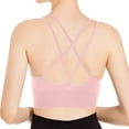 thumbnail image 3 of Padded Racerback Sports Bras for Women High Impact Workout Yoga Gym Activewear Fitness Bra Pink 42, 3 of 5