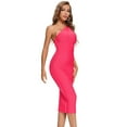 thumbnail image 5 of BEAUKEY Women's One Shoulder Bandage Dresses Backless Bodycon Rose Pink Elegant Party Celebrity Vestidos S, 5 of 6