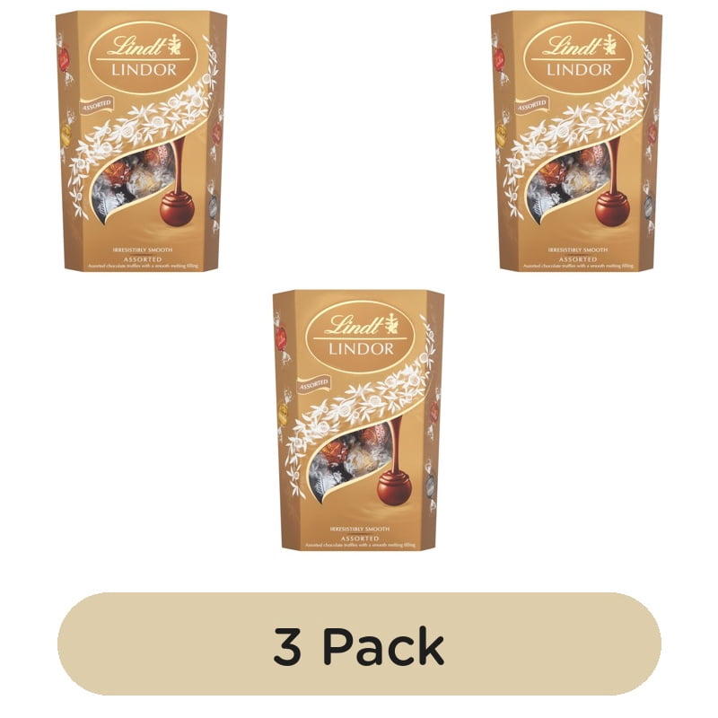 Lindt Lindor Assorted Chocolate Truffles Box 337g, British Import (Pack of 3)
