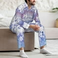 thumbnail image 5 of Salouo Round Snow Merry Christmas Print Button-Front Long Sleeve Pajama Set for Men, Soft 2Pjs Men's Long Sleeve Sleepwear -X-Large, 5 of 7