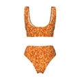 thumbnail image 5 of Daiia Orange Glitter Women's Bikini Set Two Piece Swimsuit High Waisted Bikini Adjustable Straps Bikini Perfect for Beach, Pool, and Summer Vacation-XX-Large, 5 of 9