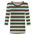 thumbnail image 3 of Hauts pour Femmes Chemises Mi-Longues Manches Trois Quarts Chemises Graphiques T-Shirts T-Shirts Décontractés Hauts Tunique à Col Rond Femmes Haut Chemises à Manches Longues Course Chemise à Manches Longues Femmes Courte Femmes Ample, 3 of 3