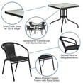 thumbnail image 4 of Flash Furniture 5-Piece 28" Square Indoor/Outdoor Patio Table and Rattan Chairs Set, Gray, 4 of 12