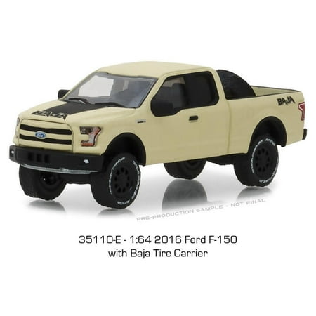 GREENLIGHT 1:64 ALL-TERRAIN SERIES 7 - 2016 FORD F-150 WITH BAJA TIRE CARRIER (BEIGE)