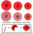 thumbnail image 5 of 21Pcs Red White Party Backdrops Paper Fans Pom Poms Flowers and Hanging Paper Dots Garlands Triangle Bunting Flags Streamers for Birthday Wedding Baby Showers New Year Holiday Party Decorations Suppl, 5 of 7