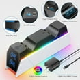 thumbnail image 3 of Estación de carga para mandos PS5 con adaptador de CA rápido de 5 V/3 A para mandos PS5 y Edge, cargador doble para PS5 con 9 LED RGB Accesorios PS5 para mandos PS5, estación de carga PS5, 3 of 6