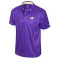 thumbnail image 2 of Men's Colosseum  Purple Washington Huskies Football Print Polo, 2 of 3