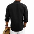 thumbnail image 3 of Betivan Men Printed Fashionable Casual Loose Button Placket Long Sleeve Stand-up Collar Blouse Shirt, 3 of 7