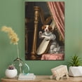 thumbnail image 2 of Barbado Da Terceira Cute Dog Harp Stretched Canvas Size 8x12 – Retro Barbado Da Terceira Dog Batter in Action With Harp for Themed Living Room, 2 of 5