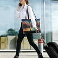 thumbnail image 5 of FORMRS Canvas Laptop Tote Bag for Women with 15.6" Computer Compartments Shoulder Handbag, Colorful Road, 5 of 7