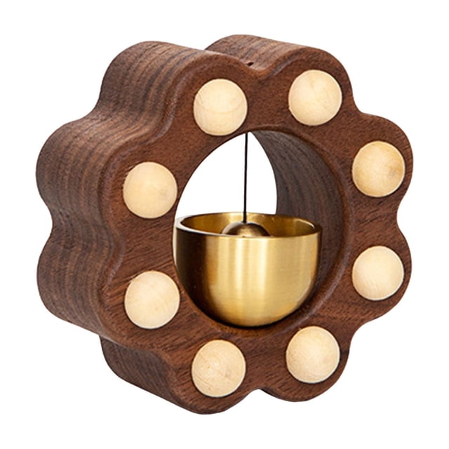Timbre de puerta de madera maciza de latón con dopamina, 7,1 x 7,6 cm, con cierre magnético, adorno único para el hogar y decoración colgante de oficina para la entrada.