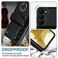 thumbnail image 6 of Dteck for Samsung Galaxy S21+ Plus Case Wallet with RFID Blocking Card Holder Slots Metal Ring Holder PU Leather Shockproof Protective Cover with Wrist Strap Shoulder Strap for Samsung S21+,Black, 6 of 9
