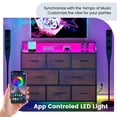 thumbnail image 5 of CONCETTA LED TV Stand Dresser, Fits TVs up to 45 Inches, LED Lights & Power Outlet, 8 Fabric Drawers Storage for Bedroom Living Room, Rustic Brown, 5 of 9