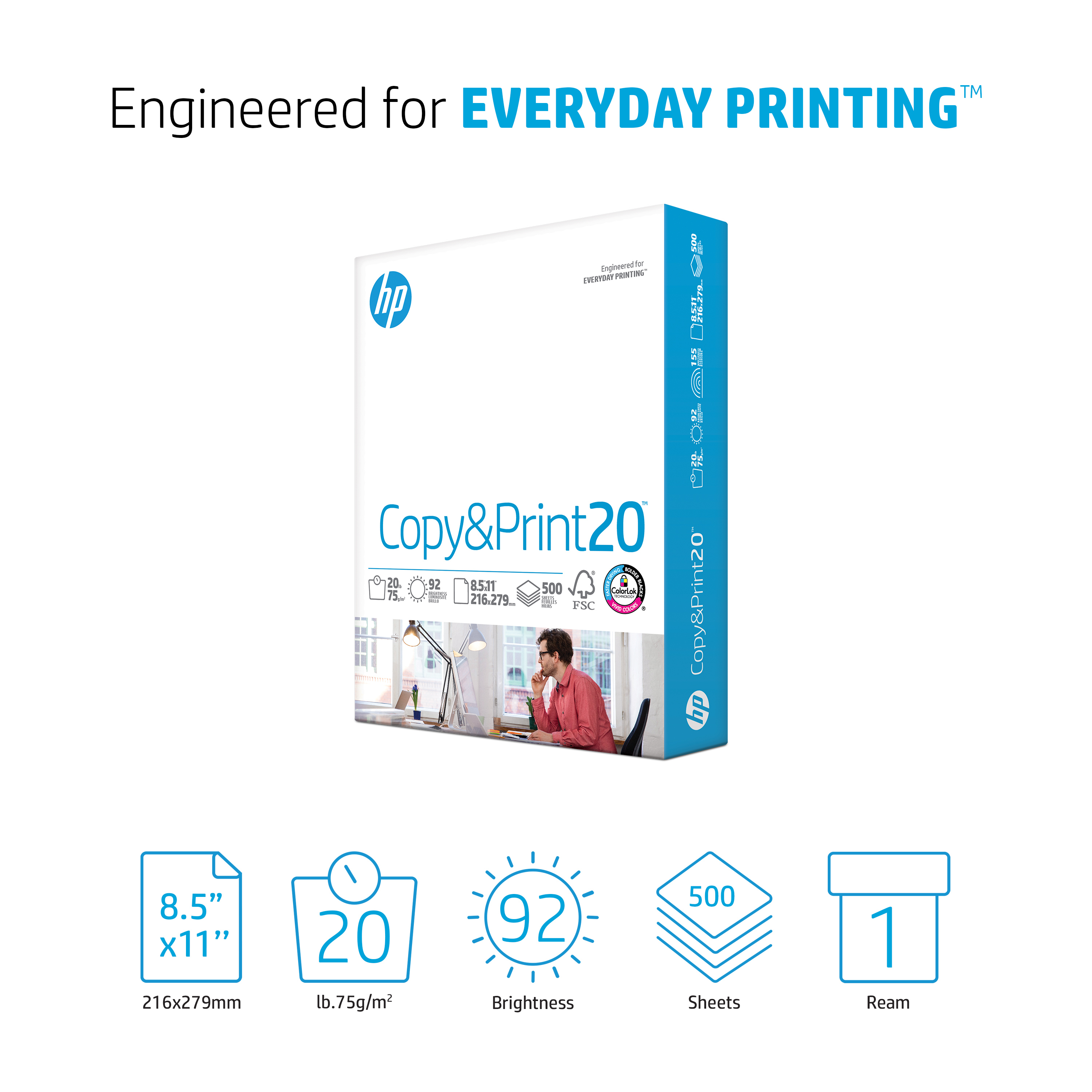 HP Copy & Print Paper, Letter Size, 500 Sheets photo 3