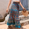 thumbnail image 4 of GXIPO Womens Maxi Skirt 2025 Casual Flowy Elastic High Waist Long Skirts with Pockets Summer Beach Style Navy M, 4 of 7
