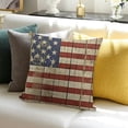 thumbnail image 3 of BANET USA Throw Pillow Cushion Cover, Fourth of July Independence Day Damaged Wooden Fence Looking , Decorative Square Accent Pillow Case 18x18in, 3 of 5
