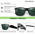 thumbnail image 3 of Gafas de Sol JIM HALO Retro Cuadradas Polarizadas UV400 56MM para Hombre, 3 of 6