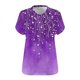 thumbnail image 5 of Camisetas Casuales de las Mujeres Más Tamaño V-Cuello Impresión Manga Corta Color Sólido Base de Verano Superior, Ligero para Diario, 5 of 9