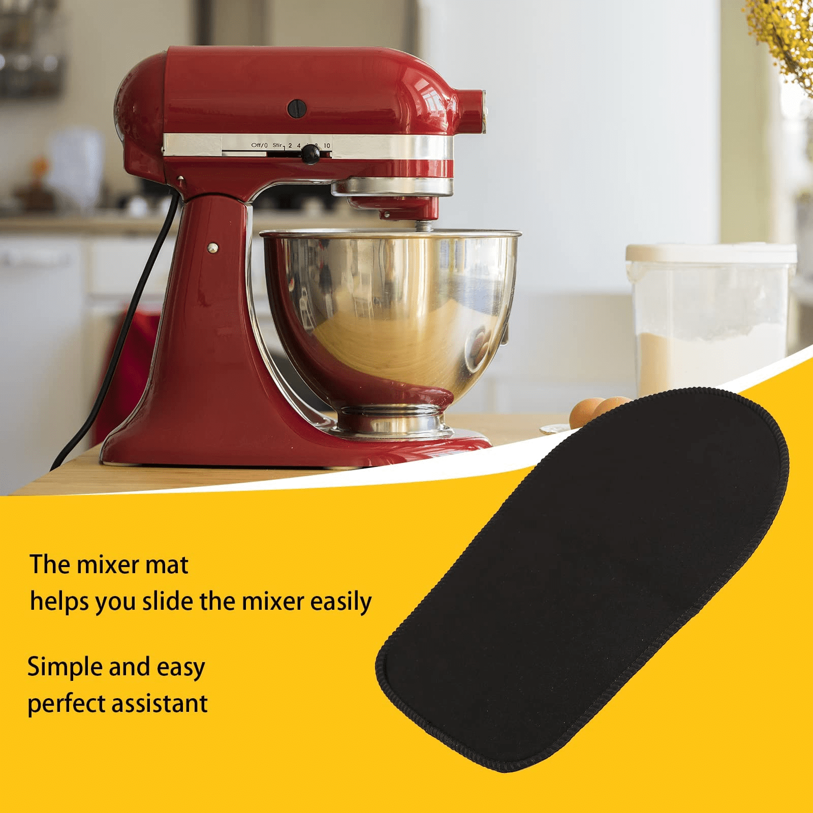 Metal Mixer Slider Mat Combined with Teflon Self Stick Sliding Sliders for  Kitchenaid 4.5-5Qt Tilt-head Stand Mixer, Countertop Storage Mover Caddy