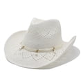 thumbnail image 2 of XIAOCHA Women's Sparkly Cowboy Hat Shapeable Brim Rodeo Beach Sun Hat,White, 2 of 8