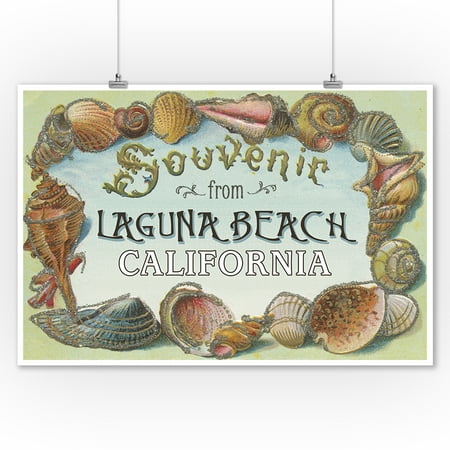 Laguna Beach Home Decor Stores Laguna Beach, California - Shells Souvenir - Lantern Press Artwork (9x12 Art Print, Wall Decor Travel Poster) ()