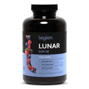 Legion Lunar Natural Sleeping Pills with Melatonin and Glycine - Herbal Chewable Sleep Aid Supplement, 30 Servings