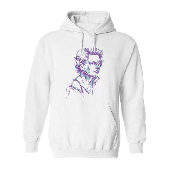 Portrait Of Woman Expression Hoodie Men -Image by Shutterstock, Male Small