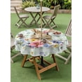 thumbnail image 3 of Outdoor Tablecloth with Umbrella Hole and Zipper, Bunny Easter Round Table Cloth 54 Inch Waterproof Tablecloth, Green Plaid Spring Floral Pastoral Picnic Table Cover for Patio Camping, 3 of 7