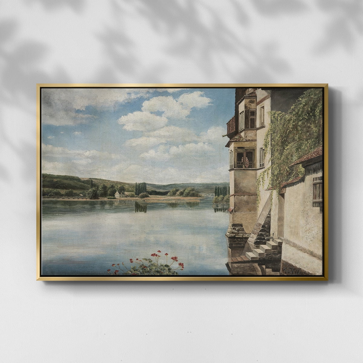 Vintage Landscape-CCCLI By Wexford Home Framed in Gold Wood Gallery Wrapped Canvas 17 in. x 25 in.