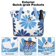 thumbnail image 2 of Tote Bag for Women - Blue Pioneer Flower Shoulder Bag - Large Utility Work Duffle Bag with Zipper Handbag for Travel, Work, Sprots, 2 of 5