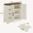thumbnail image 2 of Vabches Farmhouse Bathroom Floor Cabinet, Side Storage Organizer with 4 Drawers and 2 Barn Doors & Adjustable Shelf, Storage Cabinet for Bathroom, 2 of 7