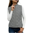 thumbnail image 2 of Meichang Womens Quilted Vests Lightweight Sleeveless Stand Collar Zip Up Quilted Padded Gilet Jacket With Pockets, 2 of 10