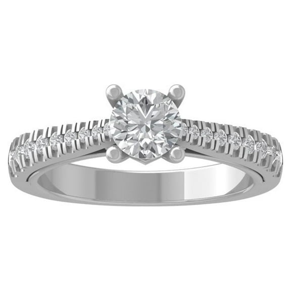 ARAIYA FINE JEWELRY 10K White Gold Lab Grown Diamond Engagement Ring (1 cttw, D-F Color, VS Clarity) Size 8.5