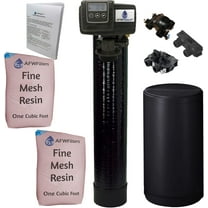 AFWFilters 2 cubic Foot 64k Whole Home Iron Pro Water Softener with Fine Mesh Resin, 3/4" Plastic MNPT Connection, and Black Tanks
