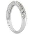 thumbnail image 2 of 14k White Gold Triple Diamond Wedding Ring Band SZ 4.5, 2 of 3