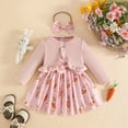 thumbnail image 7 of MUXiin Toddler Baby Girl Easter Outfits Ruffle Long Sleeve Bunny Print One-Piece Dress Rabbit Skirt, 7 of 7