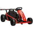 thumbnail image 2 of Qaba 24V 8.1 MPH Electric Go Kart for Kids, 7AH Battery Powered Drift Kart with Dual Motors, Soft Start, Safety Belt for Kids 8-12 Years, Red, 2 of 9