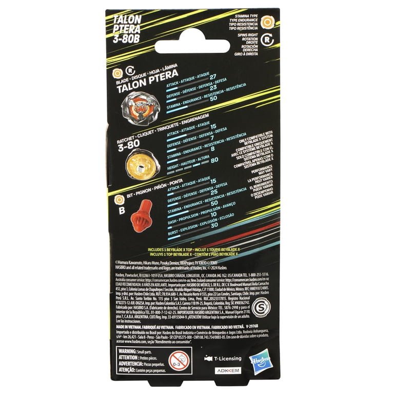 Beyblade X Talon Ptera 3-80B Booster Pack Set with Stamina Type
