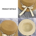 thumbnail image 3 of Sombrero de mujer con circunferencia de 56-58 cm, sombrero de copa plana con lazo, sombrero de verano, sombrilla para exteriores, sombrero para el sol de playa, 3 of 5
