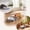 Blue, variant on Ceramic Tilted Double Bowl Set Cat Food Water Bowl Raised Neck Support Removable for Cats Flat Faced Dogs Indoor Feeding Dish Pet