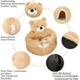 thumbnail image 1 of Acurrucador para Mascotas Que Alivia la Ansiedad, Sofá para Perro con Diseño de Oso de Peluche Abrazando, Nido Acogedor y Cálido para Dormir con Reposabrazos, Tapete Antideslizante Lavable para Cacho, 1 of 6
