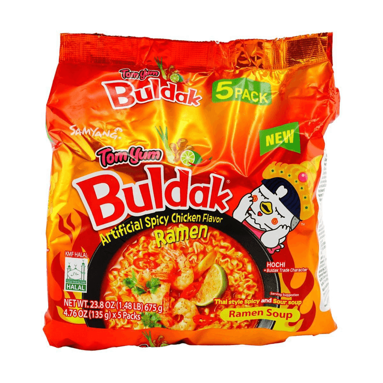 Samyang Buldak  Tom Yum Flavor - Thai-Style Spicy and Sour Ramen Soup – 5 Pack