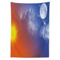 thumbnail image 3 of Ambesonne Apartment Tablecloth Rectangular Table Cover, Galaxy Sun Clouds, 60"x84", Orange Blue, 3 of 4