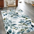 thumbnail image 2 of Blue Flower Area Rugs 4x6 ft Watercolor Spring Blue Floral Green Leaf Botanical Washable Rug Non Slip Indoor Carpet Absorbent Floor Mat for Living Room Bedroom Dining Room, 2 of 9