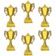 thumbnail image 1 of 6pcs Mini Gold Trophy Cake Toppers, Compact Plastic Award Models for Parties, Events, Cupcakes & Desserts, 1 of 1