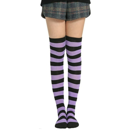 

Kripyery Women Stripes Stockings Knee Socks Thigh Socks COSPLAY Anime Female Socks for Teenagers