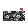 thumbnail image 2 of Retro White and Black Flowers Mailbox Cover Magnetic Standard Size Post Box Cover Wraps Home Garden Decor 18" X 21", 2 of 7