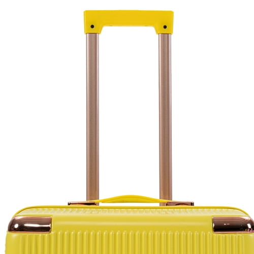 4-Piece Lightweight ABS Hard Shell Luggage Set with 360° Dual Spinner Wheels & Built-In Combination Lock, Scratch-Resistant Modern Travel Suitcase, Yellow