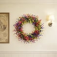 thumbnail image 4 of 2026 Spring Kids Breath Camellia Wreath 17.71In Delicate Visual Appearance Dry Environment Storage All Season Display Feature Ornament for Home Garden Gate Front Door Mantel Festival Decor, 4 of 6